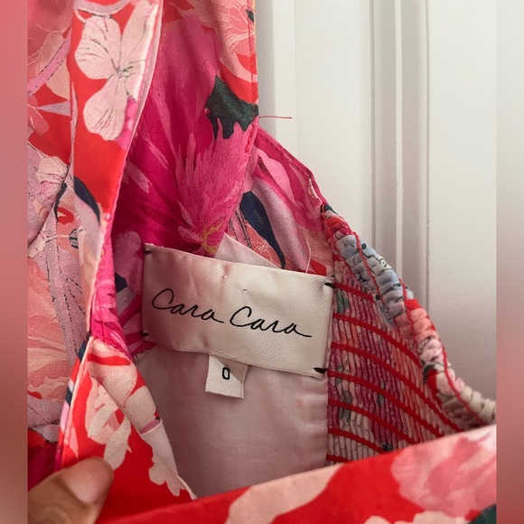 Cara Cara - Blue Hill Dress in Japanese Floral Red, 0 - Picture 4 of 13